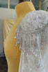 White bridal cape veil